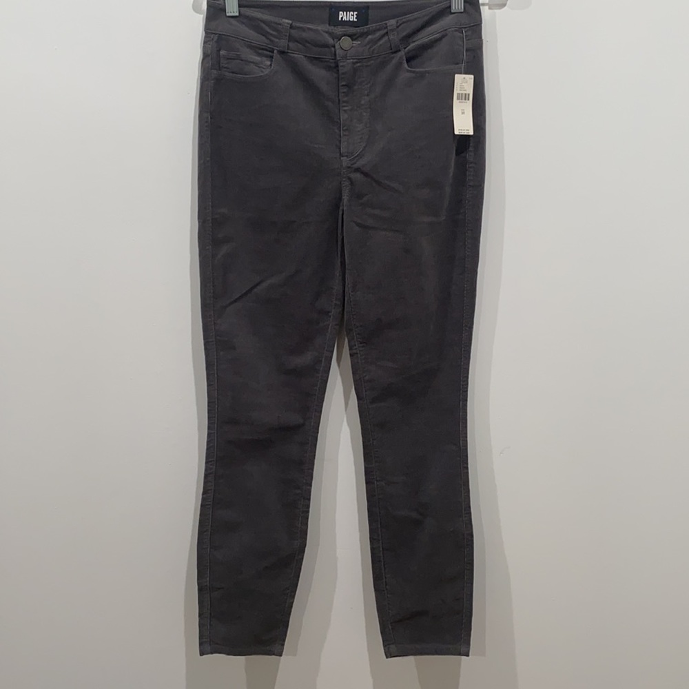 Final Sale 👀 No More Low Offers PAIGE HOXTON HIGH-RISE SLIM CORDUROY PANTS - Picture 2 of 13
